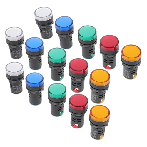 Zerodeko Lot de 15 Voyants Lumineux LED Ronds Connexion Facile, Plastique Solide, Dimension de Montage 22mm, pour Panneaux de Contrôle Industriels