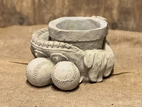 Concrete Baseball Glove & Balls Planter Statue
