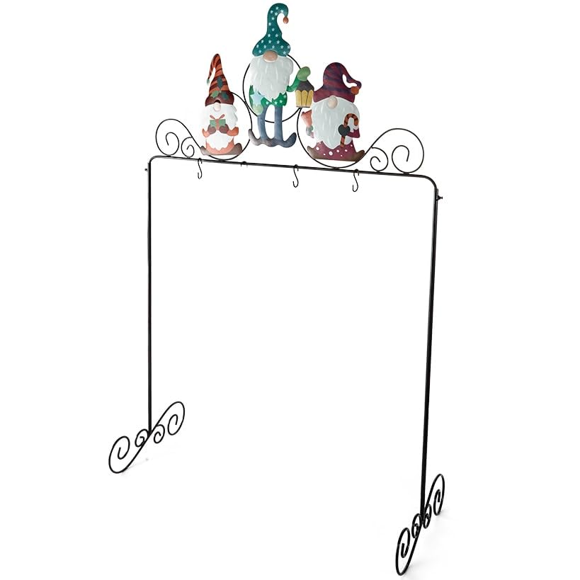 The Lakeside Collection Gnome Stocking Holder - Indoor Christmas Decoration with Cute Figurines