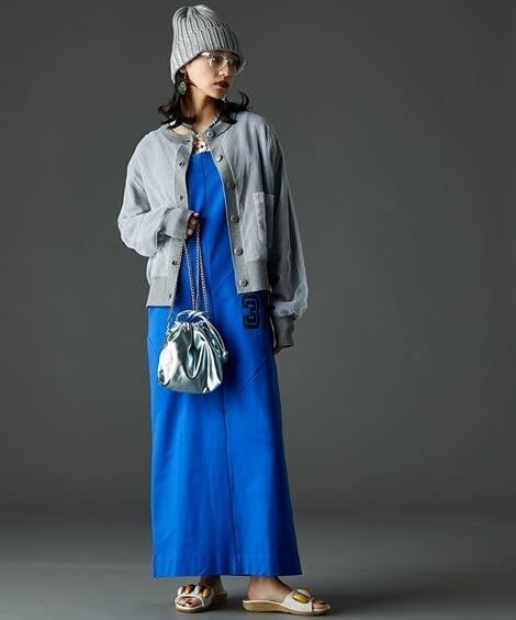 [ニッセン] カーディガン･ボレロ レディース チュールドッキングニットカーディガン 大きいサイズ有 GEVS. グレー 4L