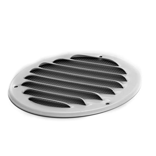 Vent Systems 4" Inch Gray Soffit Vent Cover - Round Air Vent Louver - Grill Cover - Built-In Insect Screen - Hvac Vents For Bathroom, Home Office, Kitchen #TOP1
