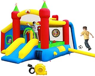 WELLFUNTIME Inflatable Bounce House,Jumping Castle Slide with Blower,Kids Bouncer with Ball Pit