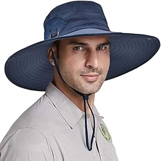 Wide Brim Fishing Sun Hat for Men Women, UPF 50+ Waterproof Bucket Boonie Hat Hiking Camping Safari Garden Beach