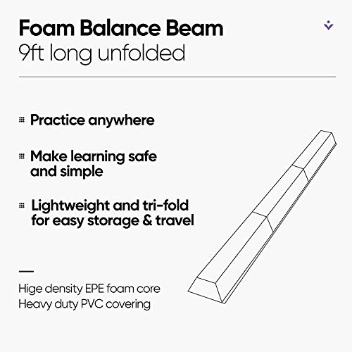 Oteymart 6Ft Balance Beam Folding Gymnastics Beam Extra Firm Foam Anti-Slip Bottom Equipment For Floor Home Training, Kids, Adults (6) #TOP2