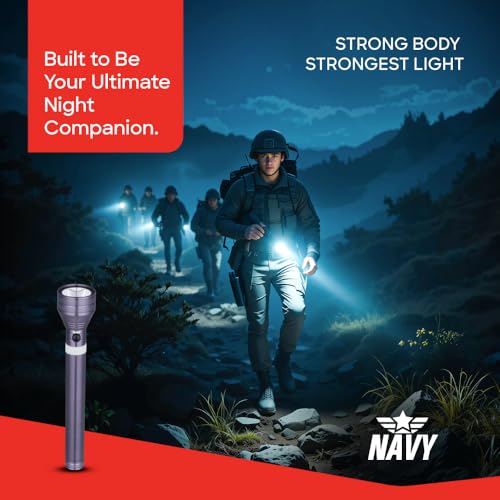 Image of Sanford LED Search Light, 520 Lumens CREE LED, 2800m Range, 5000mAh Rechargeable Battery, Waterproof Torch, Navy