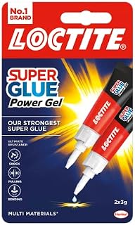 Loctite 2560191 Gel Instant Super Glue, Strong All-Purpose Clear Glue for Repairs, Clear Various Materials, Easy to Use Instant Super Glue, 2 x 3 g, Transparent
