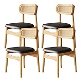 COJÍN DE CUERO for EL ASIENTO: Las sillas de comedor cuentan con un tapizado de cuero agradable for la piel, con amplio acolchado y excelente elasticidad. Se adapta al contorno de las caderas, manteniendo la comodidad durante largos periodos de tiempo sentado y aliviando eficazmente la presión.