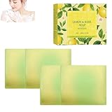 Erfrischende Zitronenseife, Deep Cleansing Lemon Soap, Fresh Scent Lemons Body Soaps, Travel Friendly Lemons Basil Soaps Bar, feuchtigkeitsspendend, beruhigend und sanft, (4pcs)