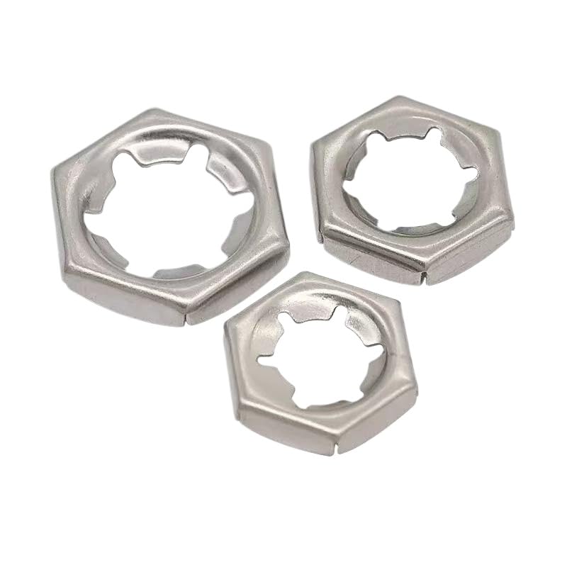 SS304 Stainless Steel Self Locking Counter Nuts, M6 M8 M10 M12 M16 M20 M30, Hex Lock Nuts for Mechanical Engineering, Construction & Industrial Fastening Applications (50,M24)