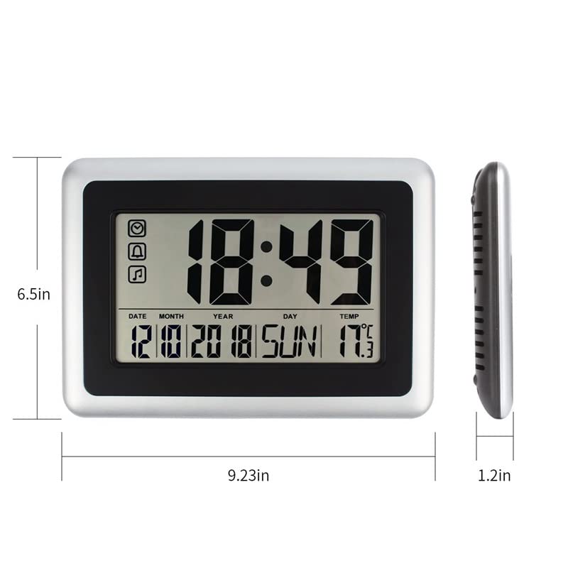 Despertador, Reloj Despertador de Escritorio Grande, silencioso, con repisa y Pilas
