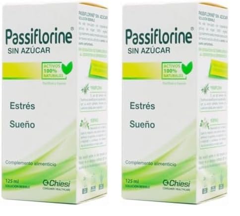 Chiesi Passiflorine Sin Azúcar, Ayuda a Afrontar el Estrés y el Sueño Perturbado, Con Pasiflora y Espino, Ingredientes Activos 100% Natural, Sin Sensación de Somnoliencia, Solución Bebible, 125 ml