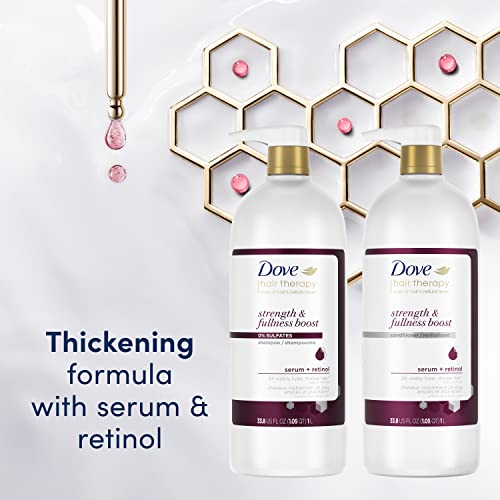 Dove Hair Therapy Shampoo Strengthening Treatment For Thin, Fine Hair Strength And Fullness Boost Sulfate Free Shampoo For 2X Visibly Fuller, Thicker Hair 33.8 Oz #TOP3
