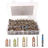 FNLGTN Self-Drilling Wall Anchor Screws Set, 400 Pieces, 4 Sizes, No-Drill...
