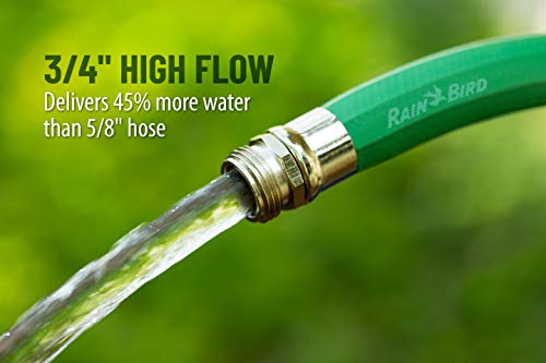 Rain Bird PGH75HF Premium High-Flow Garden Hose, Heavy-Duty 100% EDPM Rubber, Hexagonal, 3/4" Inside Diameter x 75' Long, 3/4" GHT, Green by Rain Bird - Image 2