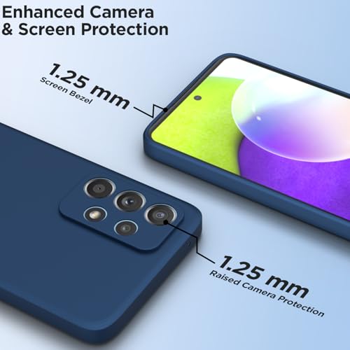 Image of Outlouders Back Cover for Samsung Galaxy A52 / A52s 5G | Camera Protection | Durable Soft Matte Silicone Bumper Case (Blue)