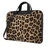 Mexpekil Laptoptasche, wasserdicht, tragbare Kuriertasche mit abnehmbarem Riemen, Aktentasche für Damen & Herren, leopardenmuster, 14 Inch