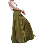 MELANSAY Women's Beatiful Bow Tie Summer Beach Chiffon High Waist Maxi Skirt