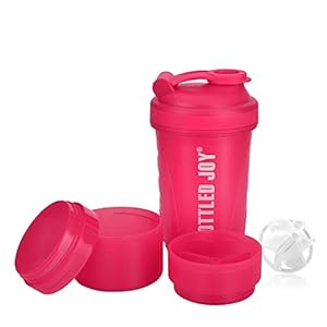 Protein Shakers Bottles 600ml BPA Free Strong Durable Workout Gym Water Smoothies Nutrition Shaker Bottle with Storage 600ml (Pink)