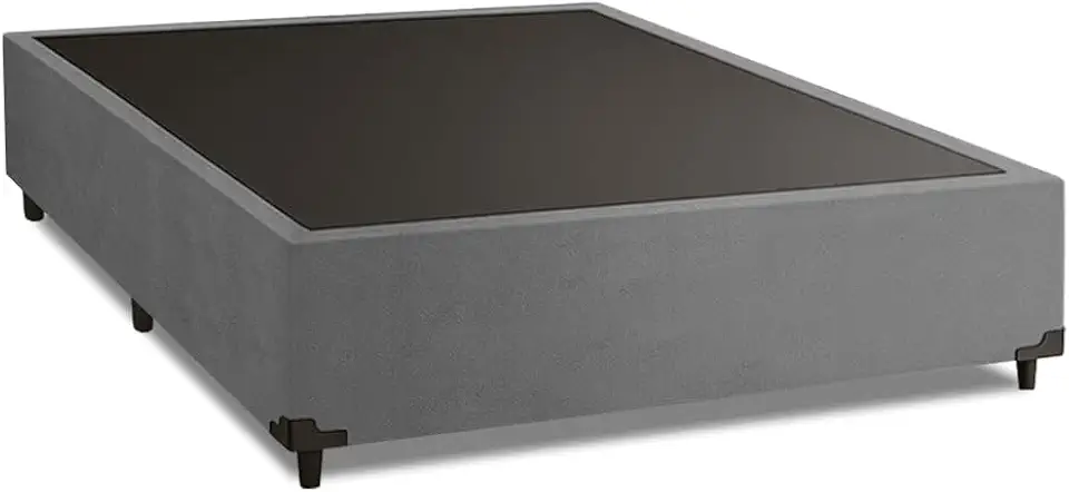 Cama Box Casal 1,38m com 38cm de Altura Suede Prince Cinza