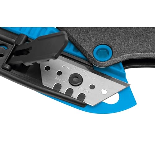 MARTOR Sicherheitsmesser SECUNORM MIZAR, mit Trapezklinge, Schnitttiefe 15 mm, Klingeneinzug, Profi Cuttermesser mit Trapezklinge, Aluminium, Rechts- & Linkshänder, Logistik, GS Geprüft