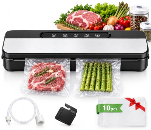 Raycial Envasadora al Vacío, 7 en 1 Máquina de Vacío para Alimentos