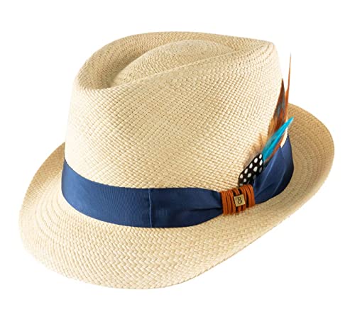 B Couture - Sombrero panamá Simon - Talla 54 cm - Naturel-Marron Cover