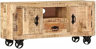 vidaXL TV Cabinet Rough Mango Wood 110x30x50 cm Display Unit Home Furniture