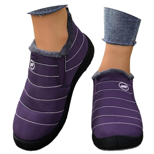 Bottines d'hiver femme chaudes à enfiler doublées polaire contre le froid
