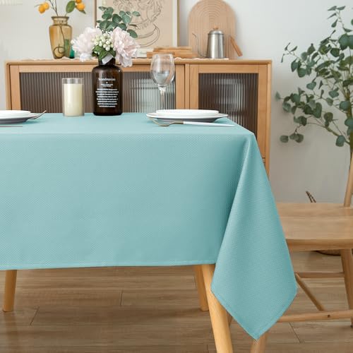 Biscaynebay Square Tablecloth 54x54 Inch-Auqa Blue Card Fabric Table Cover-Small Folding Table Cloths Linen Water Resistant for Kitchen Dining Picnic Patio Outdoor Party Restaurant Tables by Biscaynebay - Image 7