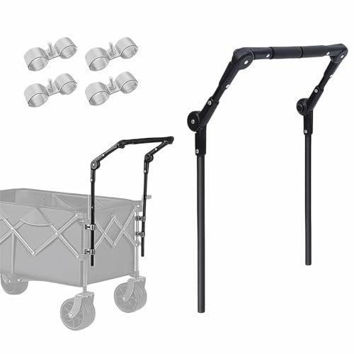 Camper Wagon Push Handle Attachment - Foldable Garden Carts Replacement for Outdoor Grocery Trolley, Not Include Cart