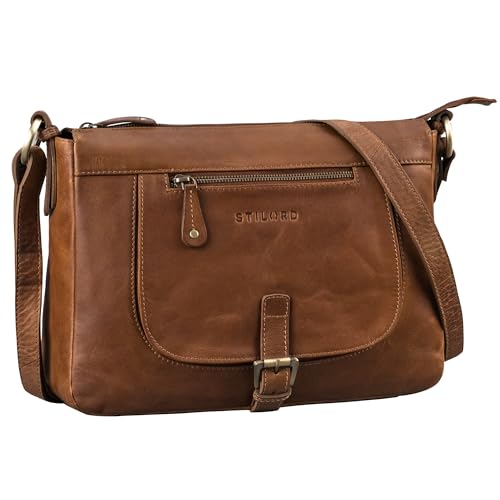 Sac à main en cuir femme vintage sac à bandoulière rétro crossbody bag marron foncé mocca