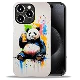 Picture of ZHEGAILIAN Case for iPhone 15 Pro,Panda Drinking 2 in 1 Hard Shell + Silicone,Shockproof Bumper Drop Protective Compatible with iPhone 15 Pro