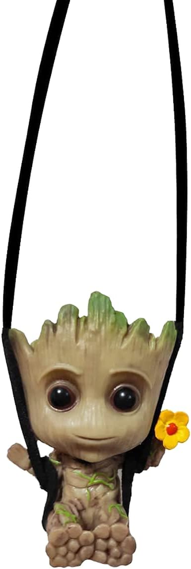 NC Swinging Groot Car Hanging Ornament Cute Anime Accessories Hanging for Car Interior Car Rearview Mirror Pendant Auto Decoraction Accessories Ornaments Crafts Doll