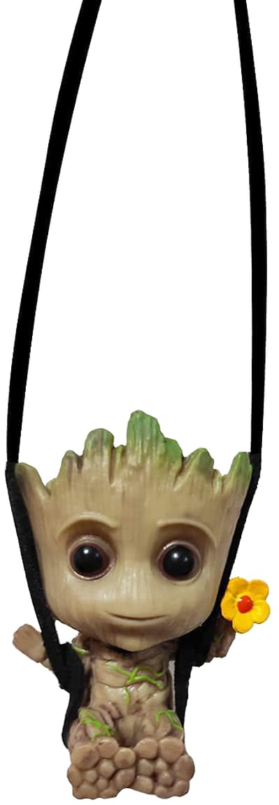 NC Swinging Groot Car Hanging Ornament Cute Anime Accessories Hanging for Car Interior Car Rearview Mirror Pendant Auto Decoraction Accessories Ornaments Crafts Doll