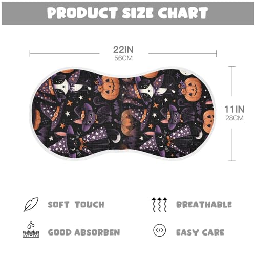Muslin Baby Burp Cloths, Witch Cat Dog Cotton Soft Burp Cloths for Newborns​​, Extra Absorbent Burp Cloths 1-Pack​​, 22 x 11 Inch4
