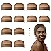 12 Pack Dreamlover Brown Stocking Wig Caps, Skin Tone Color Stretchy Nylon Close End Wig Caps, Each Paper Board Contains 2 Wig Caps (Brown)