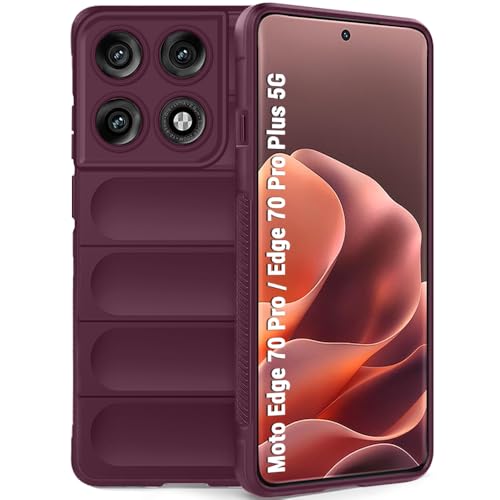 Image of TheGiftKart Liquid Silicon Back Cover Case for Motorola Moto Edge 70 Pro / 70 Pro Plus 5G | Shockproof Military Grade Protection | Micro-Fibre Cloth On Inner Side | Anti-Slip Grip Cover (TPU, Maroon)