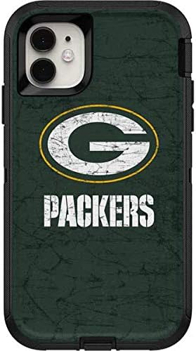 Skinit Decal Skin Compatible with OtterBox Defender iPhone 11 Case - Officially Licensed NFL Green Bay Packers Distressed Design