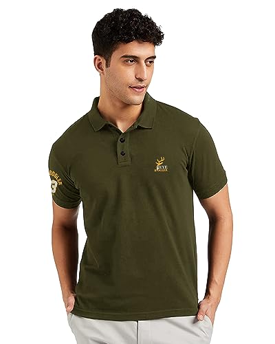 Image of EYEBOGLER Regular Fit Mens Polo Neck Half Sleeve Soild Casual Tshirt