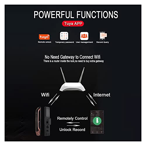 Compatível com Tuya Smart Digital Lock WiFi biométrico de impressão digital com senha desbloqueio de