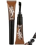 Tattoo Eyebrow Gel Easy Peel Off,2 Pcs Chocolate Waterproof Transfer-proof Brow Tinted Stain, Professional Eye Brow Tinting Cream Last Up to 3 Days,Eyebrow Dye Makeup Gifts Set with Brush for Women#04