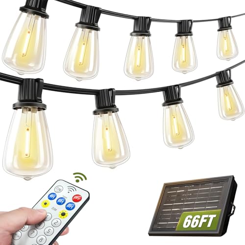 Skoiuc Solar String Lights Outdoor Waterproof with Remote & Timer,