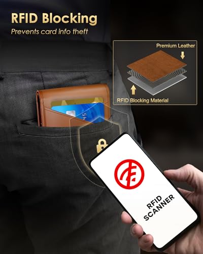 Image of QLD 2026 Wallet for Men - RFID Blocking [Functional & Practical] Bifold Slim Minimalist Credit Card Holder Pop Up Wallet Metal Case with Cash Slot, Front Pocket with ID Window, Gift Boxed