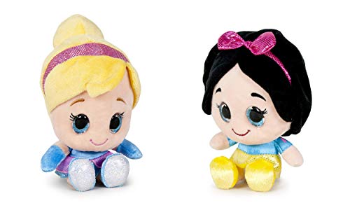 Dsney Famosa Softies - Pack de 2 Peluches Blanche Neige et Cendrillon Glitzies 6'29 '/ 16cm Qualité Super Douce 760015682
