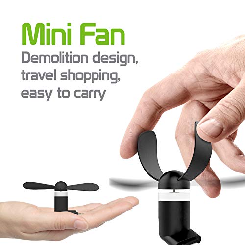 Cellet Mini Portable Usb Fan Compatible With Apple Iphone 14 Pro Max Plus 13 Pro Max Mini 12 Pro Max Mini 11 Max Xs Max Xr X 8 7 6 5 And All Other Lighting Port - Black #TOP4