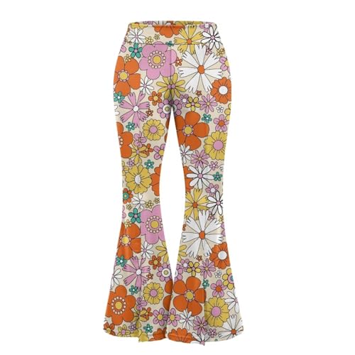 Suobstales Calça feminina de ioga bootcut de cintura alta, leggings de ioga flare com bainha dividid