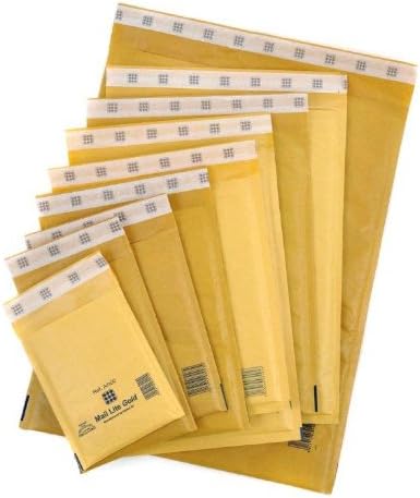100 Mail Lite Gold Envelopes D/1 7" x 10" - 180mm x 260mm