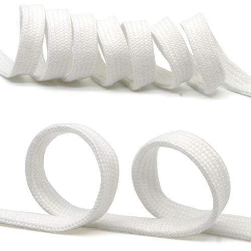Delele 2 Pair 43 Inches Flat Shoe Laces For Athletic Running Sneakers Shoes White #TOP3