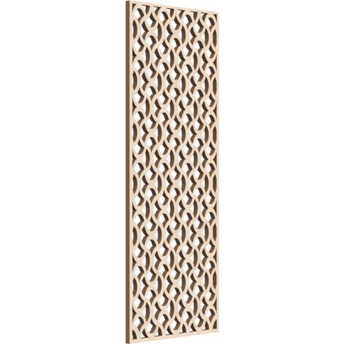 Image of Resort Decorative Pierced Fretwork Wood Wall Panels, 11 3 /8 inchW x 29 3 /8 inchH x 3 /8 inchT, Red Oak