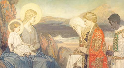 Toile Imprimer Affiche l'Adoration des Mages de John Dunncan pour Ambiance Salon Chaleureuse